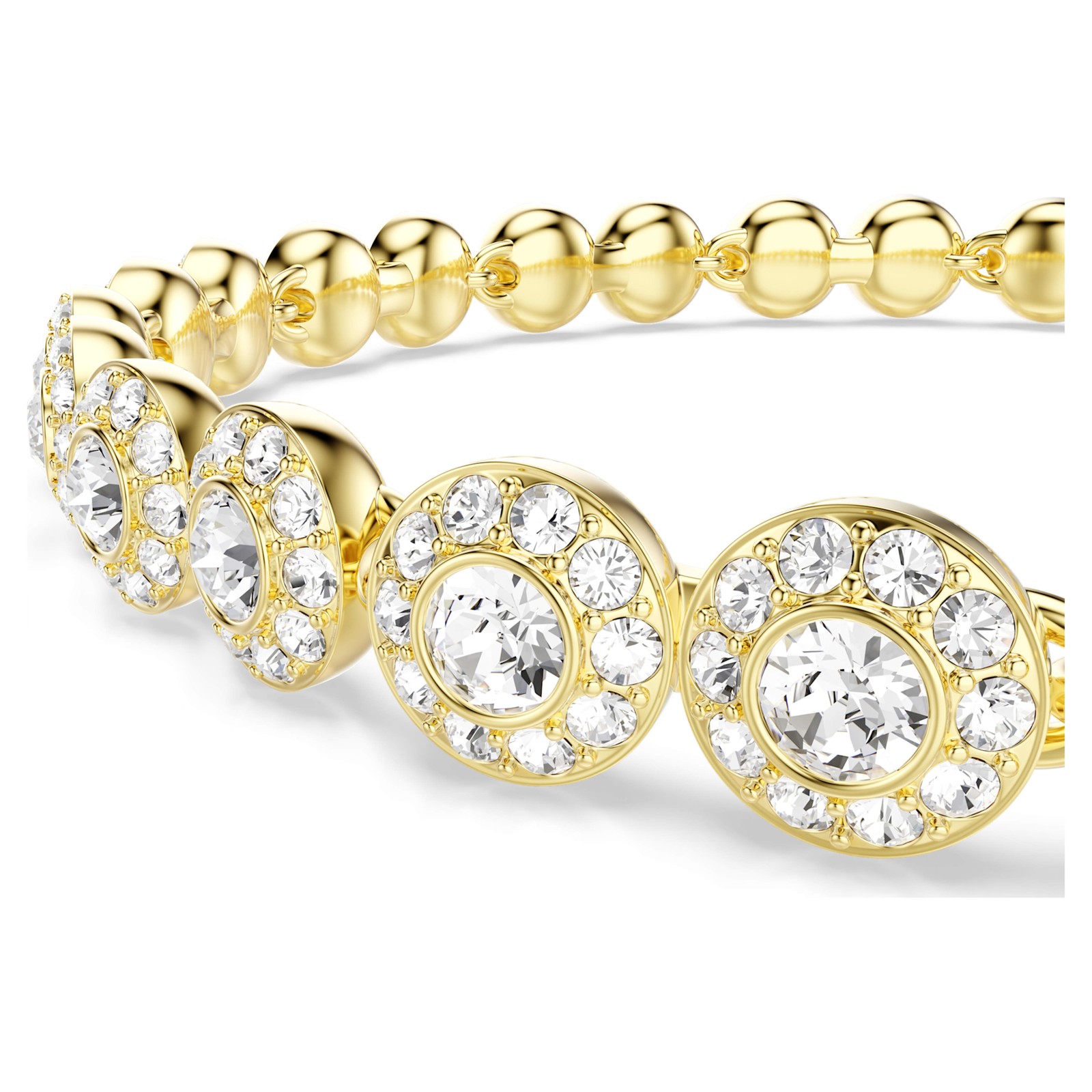 Swarovski Una Angelic Set, Necklace & Bracelet, Round Cut, Gold-Tone Plated