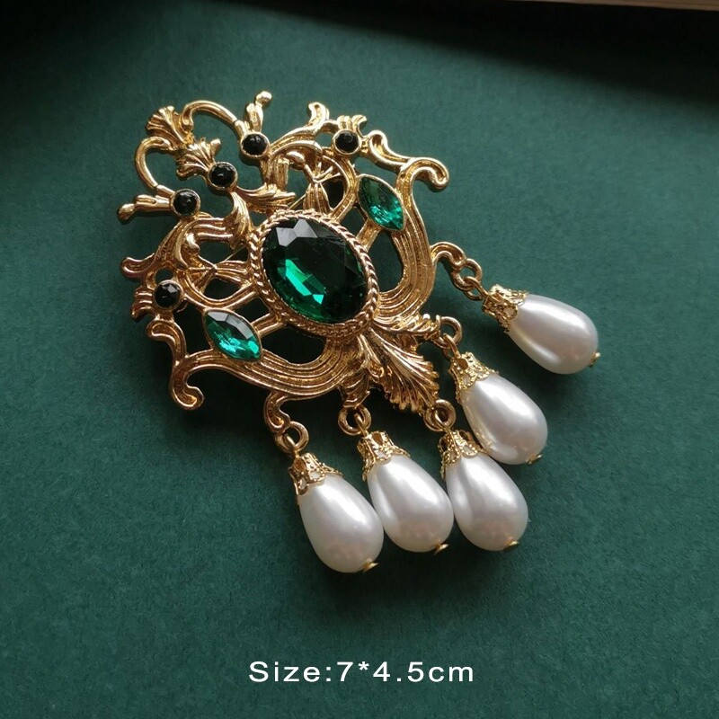 Vintage Enamel Brooch Pin Badge Pearl Color Glaze Corsage Accessories Brooches