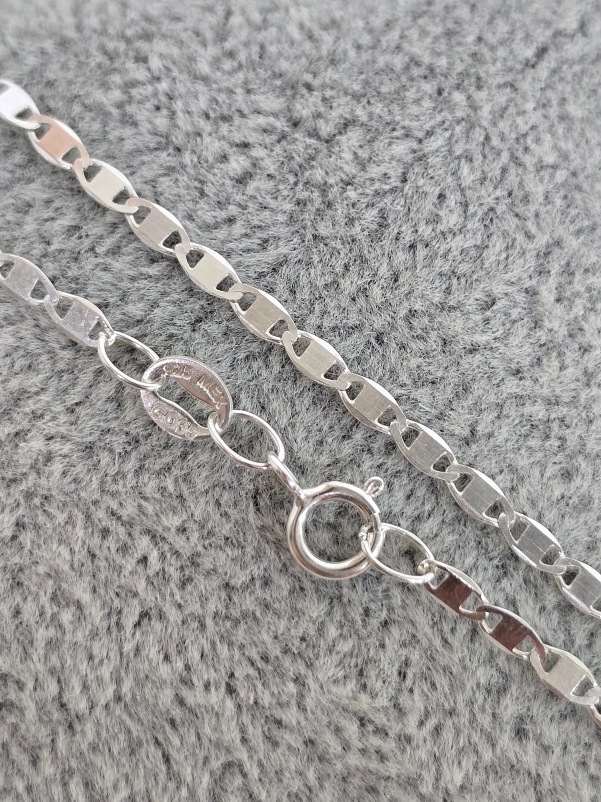 Cadena Espejo Liso Plata 925 Mexican Sterling Silver Mirror Chain Necklace