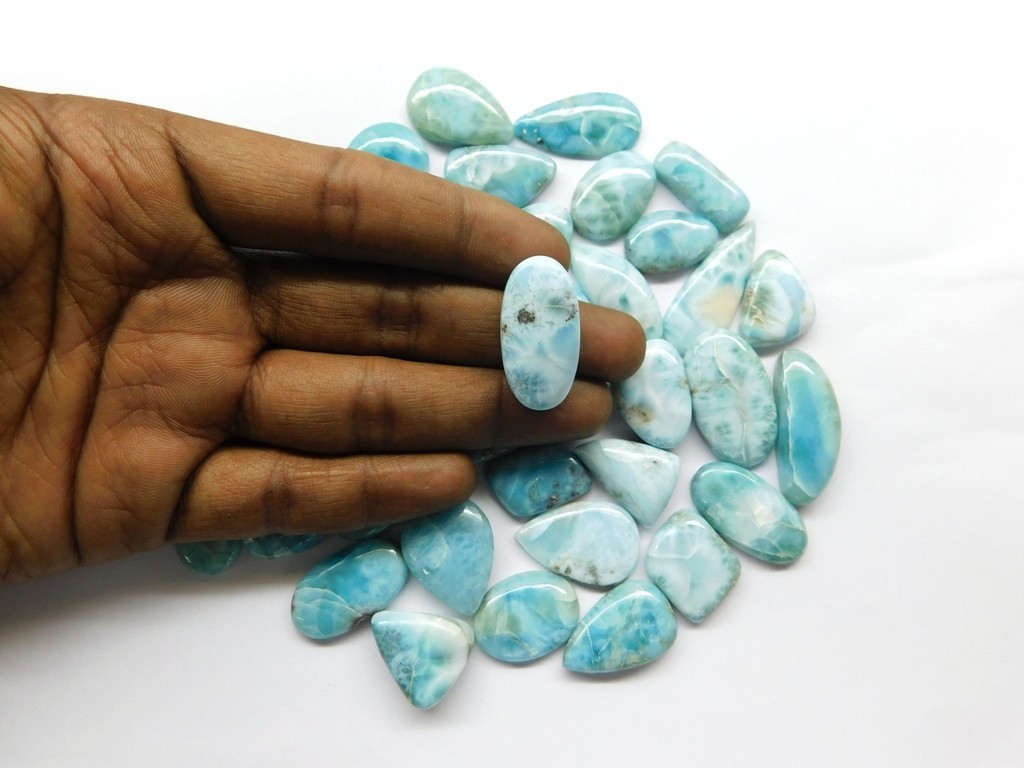 Quality AAA+ Natural Larimar cabochon gemstones For Jewelry Making 71394
