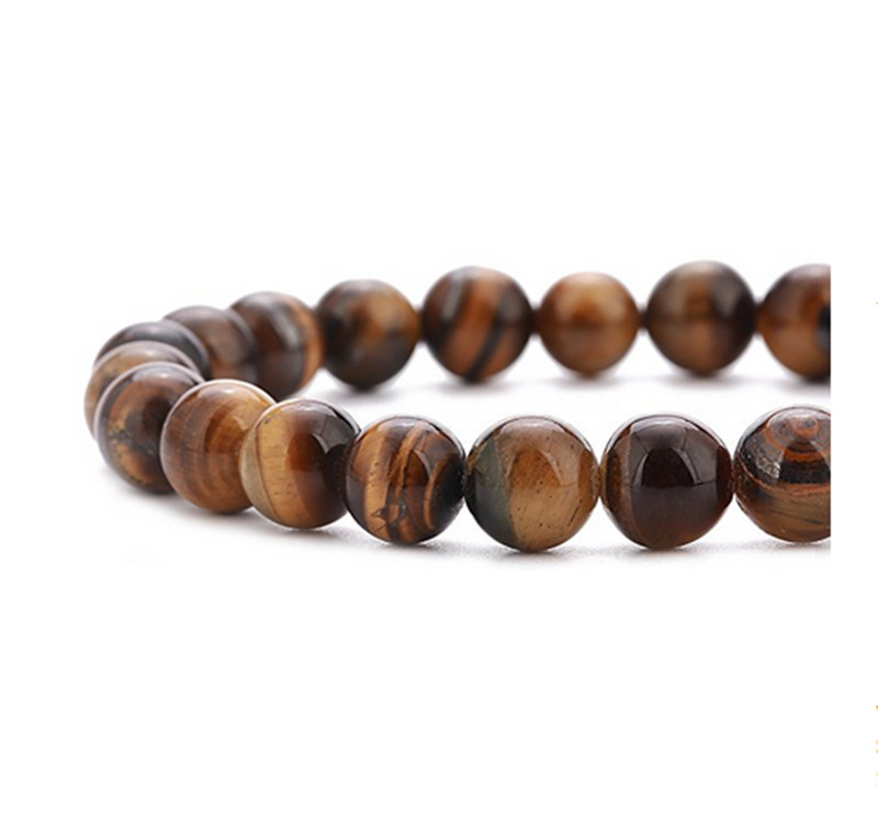 New Men Women 8mm Lava Rock Chakra Beads Elastic Natural Stone Agate Bracelets