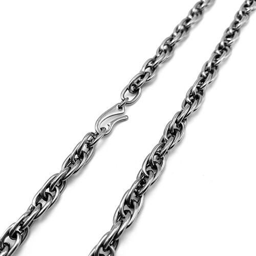 21.6/23.6/25.6 Inch Pure Titanium Twisted Necklace 7mm Trend Anti Allergic Men