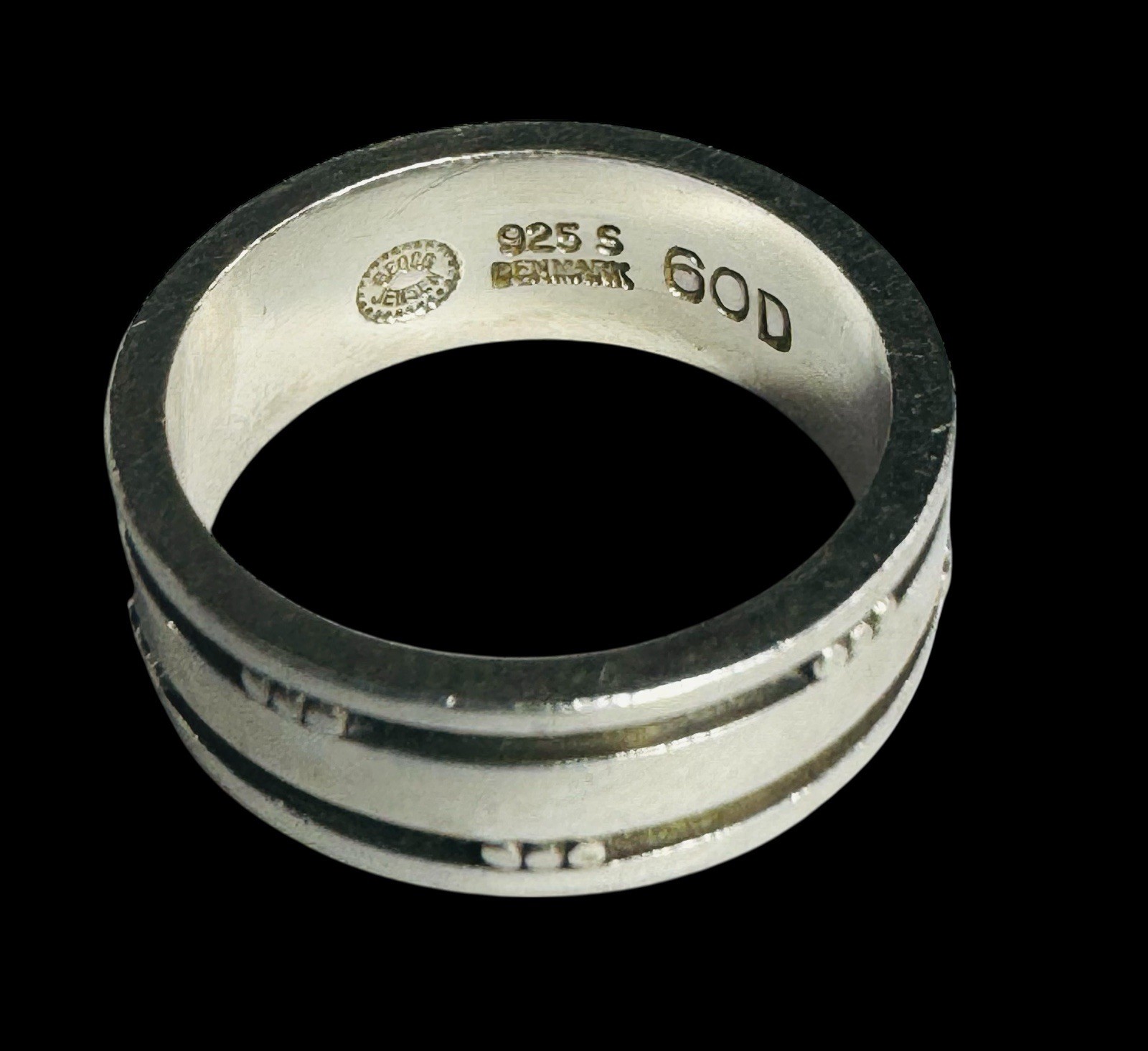 Georg Jensen Sterling Silver Groove Ring #60D Henry Pilstrup Size 5.75 Denmark