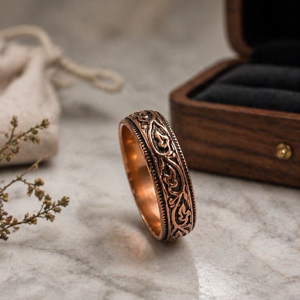 Solid Copper Band Ring CR018 – 1/4″ inch wide – Available in sizes 5 and 13.