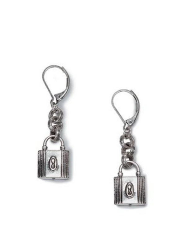 Cabi New NIP Lock-It Earrings #2247 antiqued Silver color Was $54