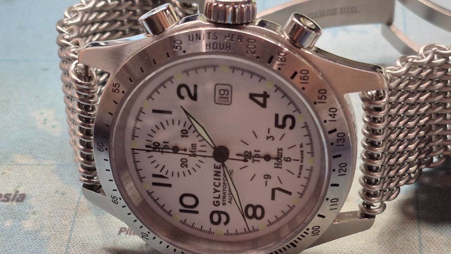 Glycine Stratoforte Automatic Men Watch Swiss Made Stainless Steel