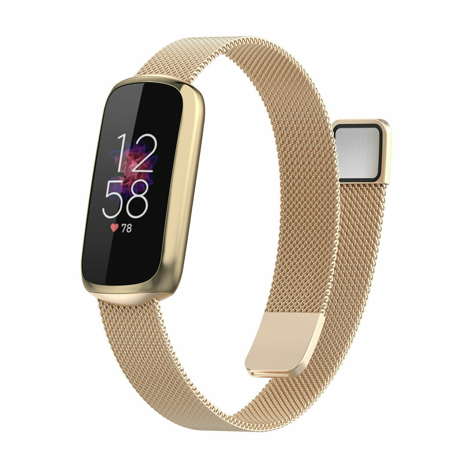 Magnetic Metal Milanese Watch Band Bracelet Strap Replacement For Fitbit Luxe
