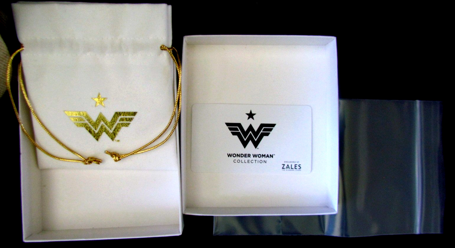 ZALES Wonder Woman Collection 10K IKS Yellow Gold Diamond Pendant/Necklace w/Box