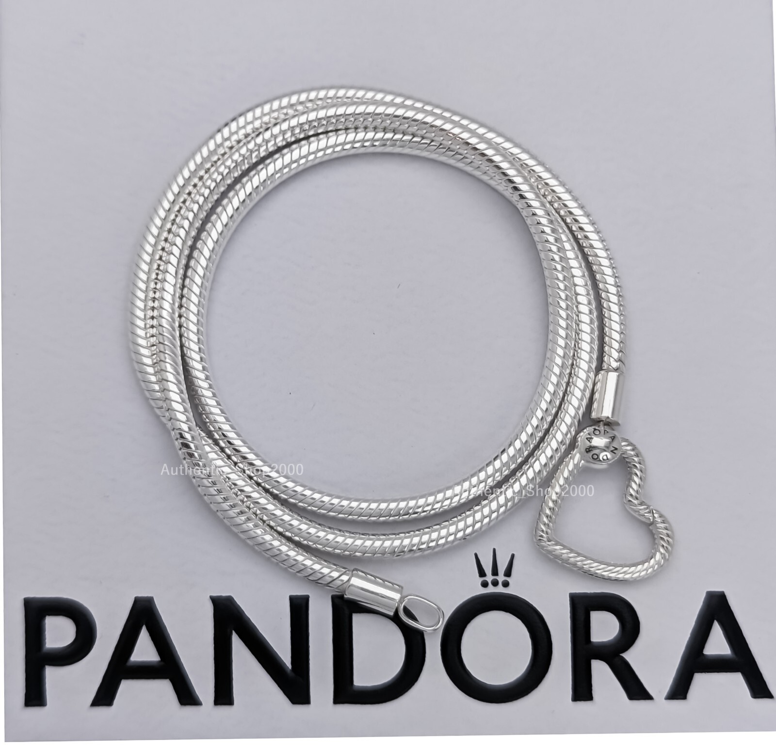 NEW 100% Authentic PANDORA 925 Ale Heart Closure Snake Chain Necklace 393377C00