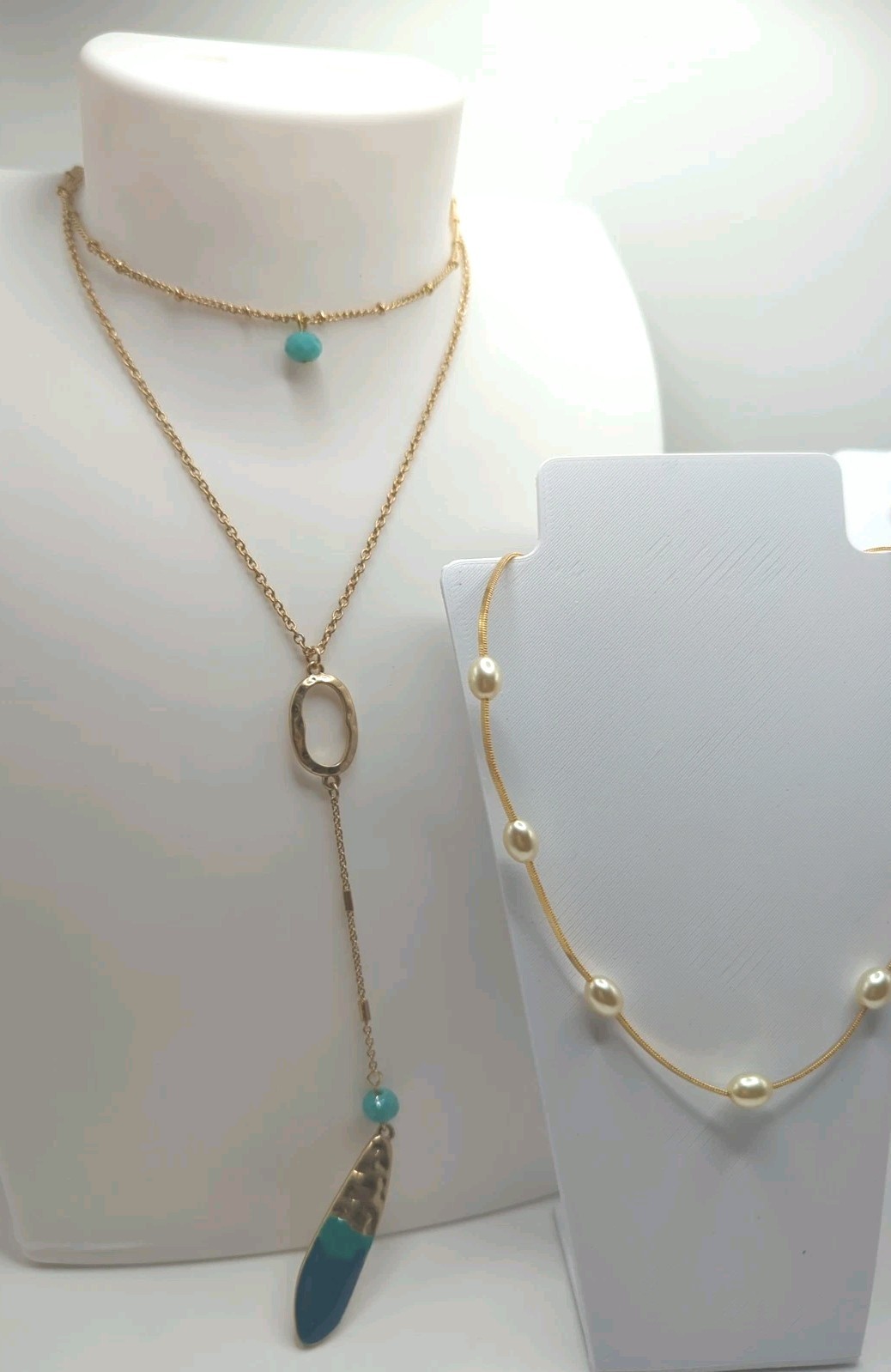 Lot Of 3 Gold Tone NWT Fashion Jewelry Necklace Bundle All Occasions Styles