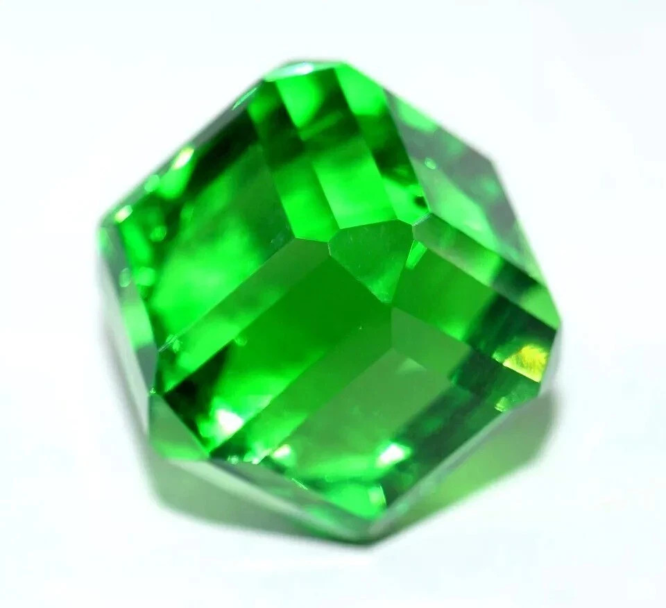 Natural 100 Ct Cube Cut Brazilian Green Color Topaz Certified Loose Gemstone