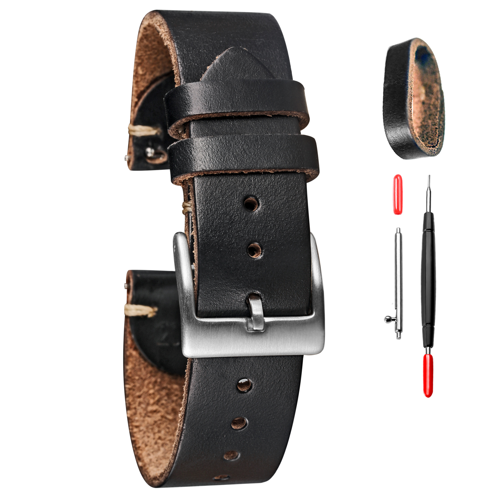 Horween Leather Watch Bands for Men 18 19 20 21 22mm Quick Release Strap
