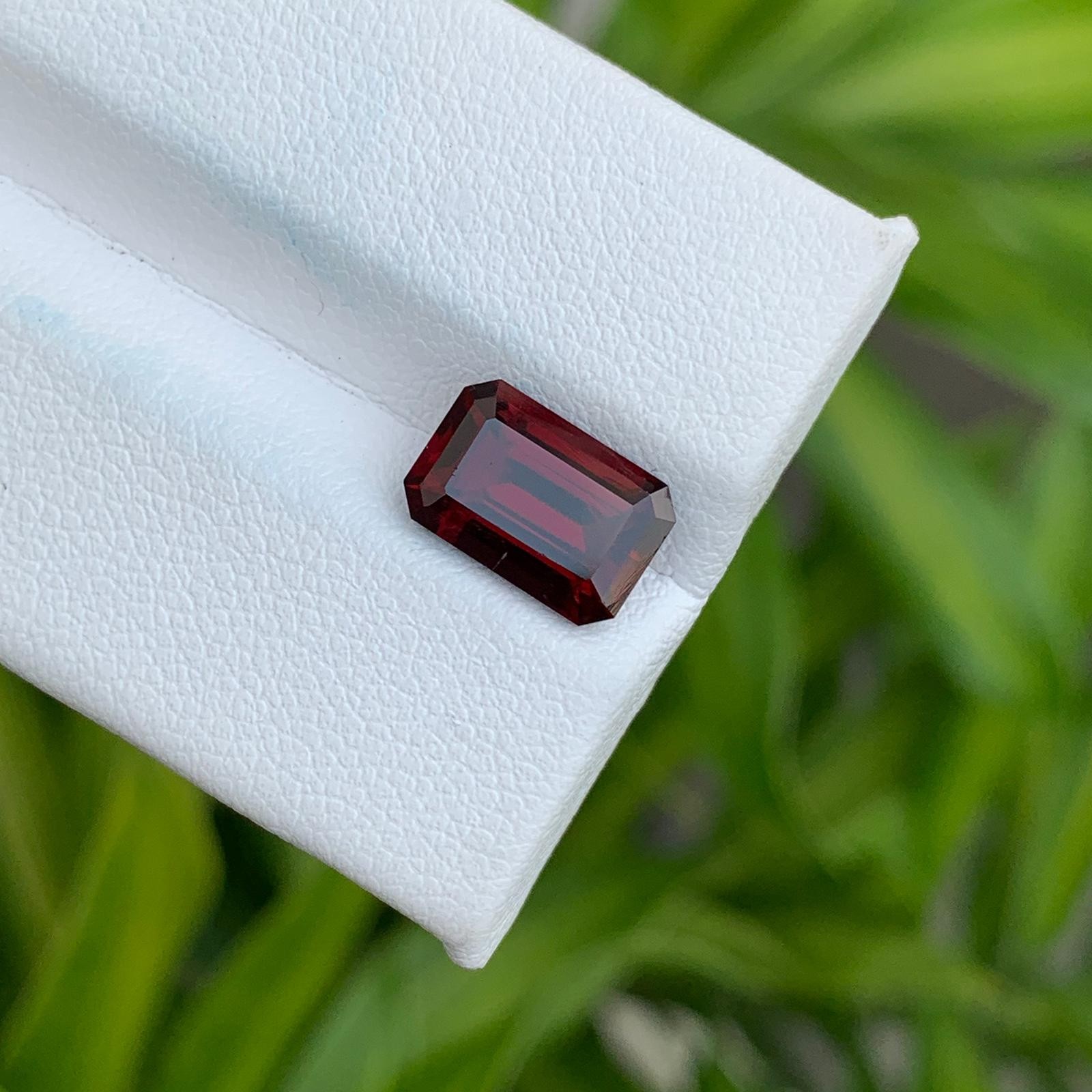 Natural Red Garnet 3.65 Cts Octagon Cut SI Clarity Loose Gemstone Tanzania