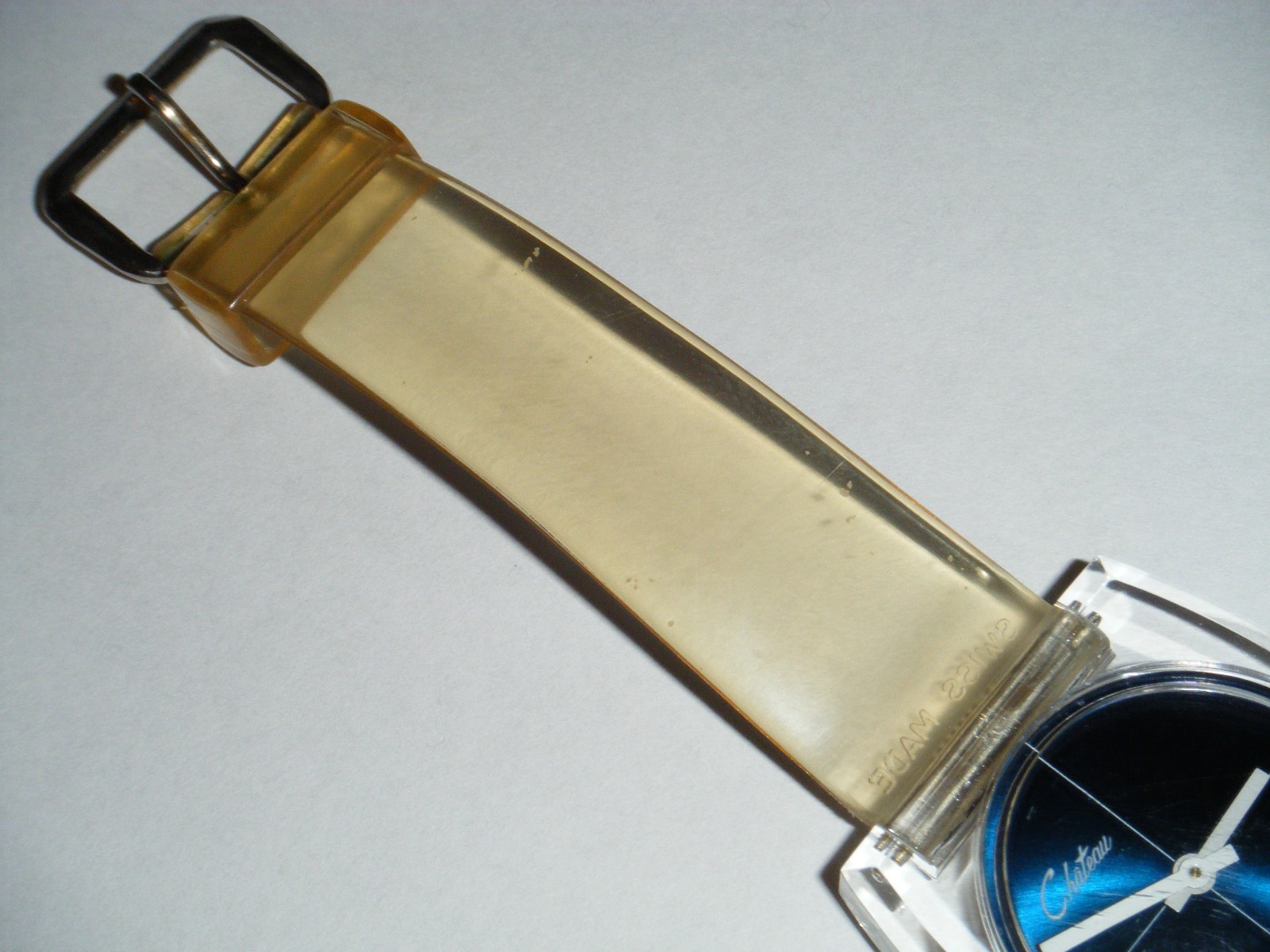 Vintage Chateau Alfex LTD Swiss Plexiglass Manual Wind Mens Wrist Watch