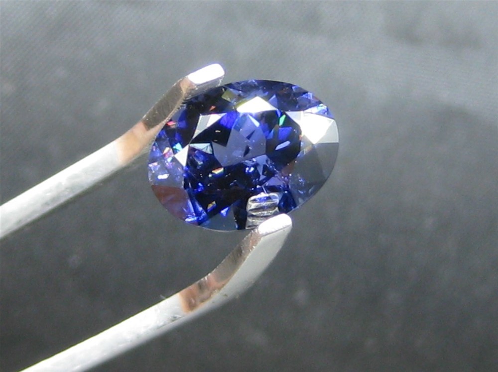 Large Rare Faceted Benitoite, 3.07 carats, with G.I.A. Lab Report