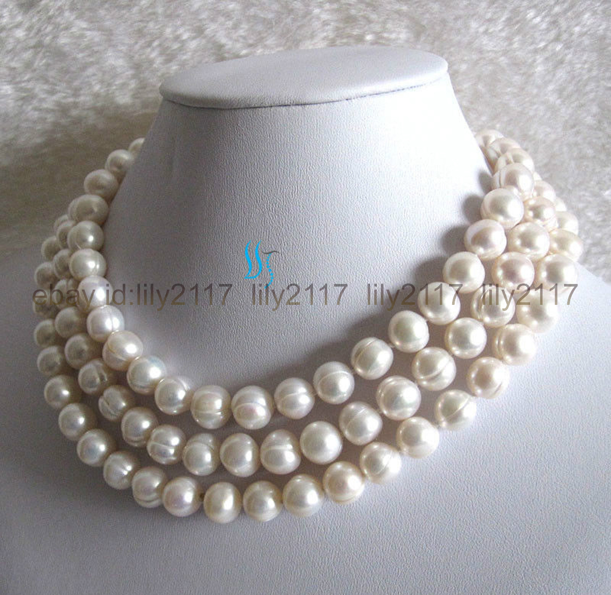 Natural Beauty 10-11mm Akoya White Freshwater Pearl Necklace Jewelry Long 64″