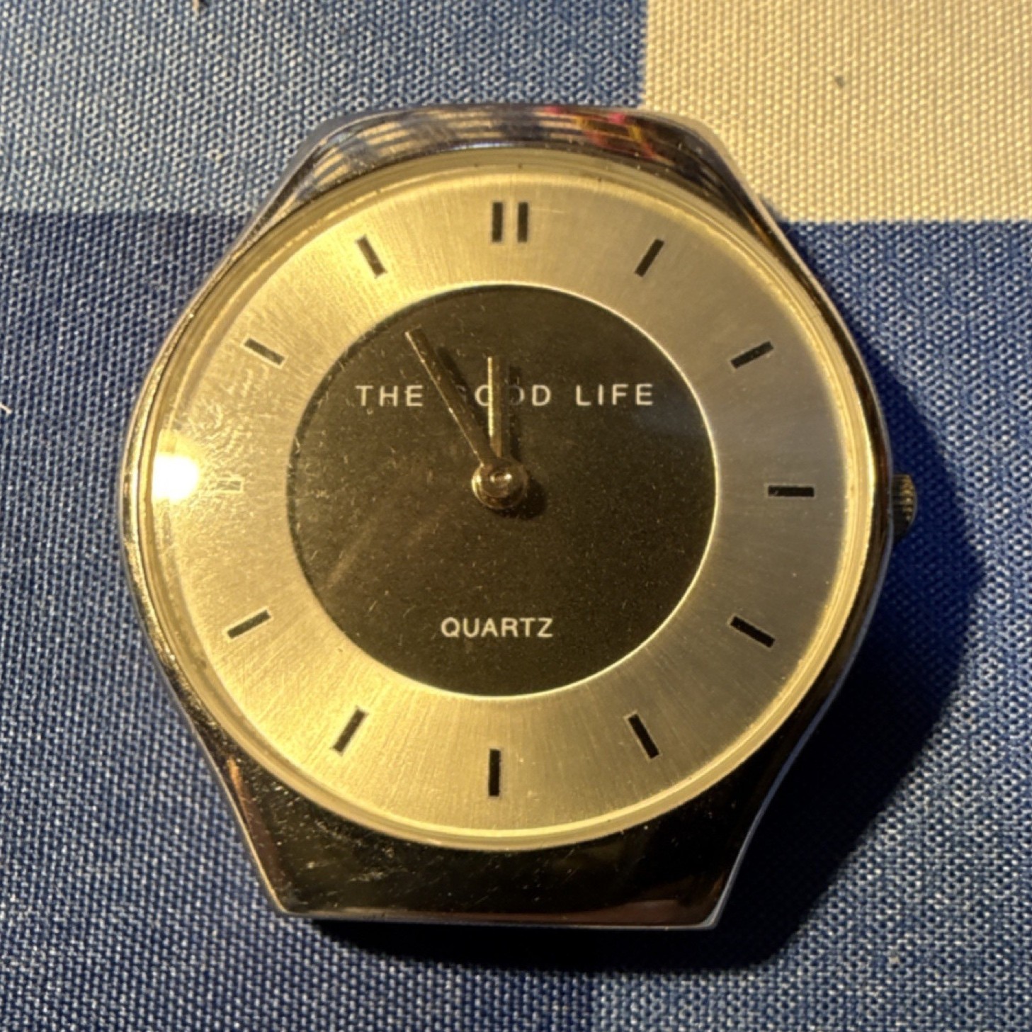 The Good Life Quartz Wristwatch Silver Black Metal Non-Numeric Hour Marks