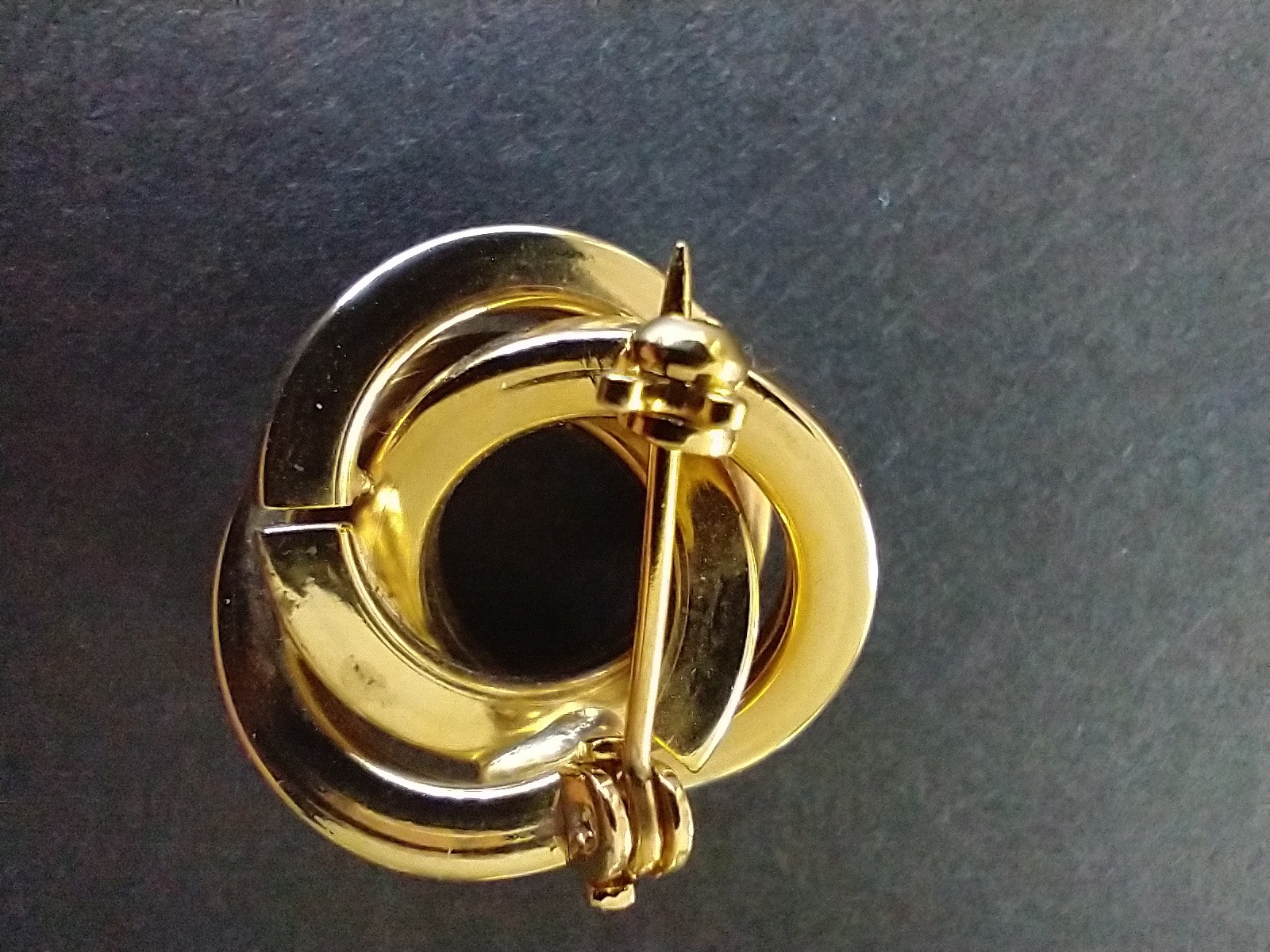 Three, Entwined, Gold Circles, Pin, Broach, Jewelry, Women, Dress, Formal