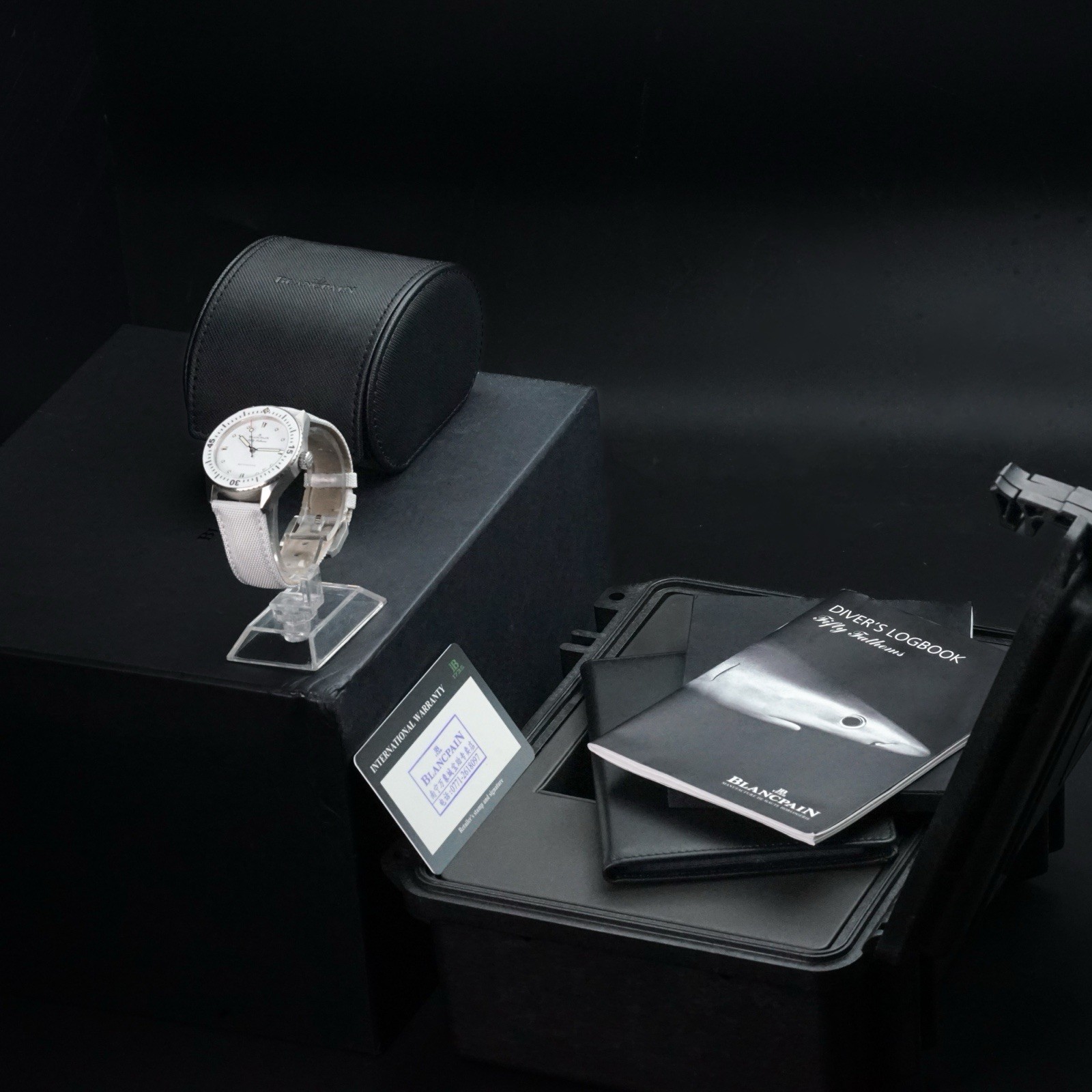 Blancpain Fifty Fathoms Bathyscaphe 38mm White Dial Full Set 2022 SS Ceramic