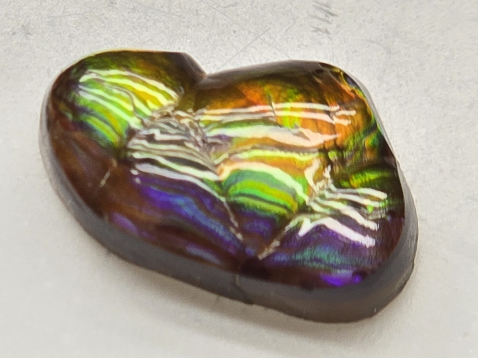 Dancing Rainbow Fire Agate Gem 6.7 Ct Original Hand Carved Natural Arizona Gem