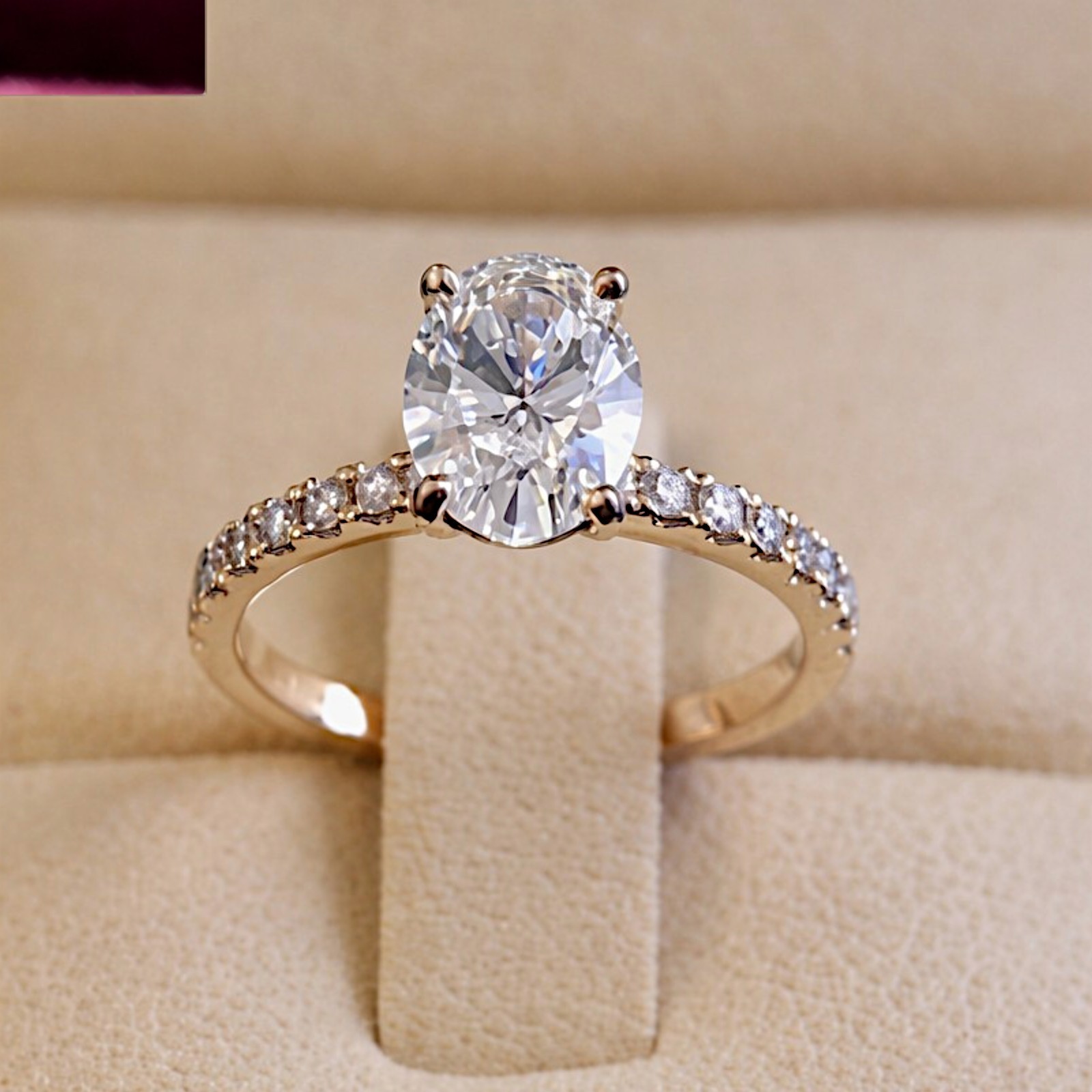 2.75 Ct Oval Cut IGI Certified Lab Grown Diamond Engagement Ring 14k Yellow Gold