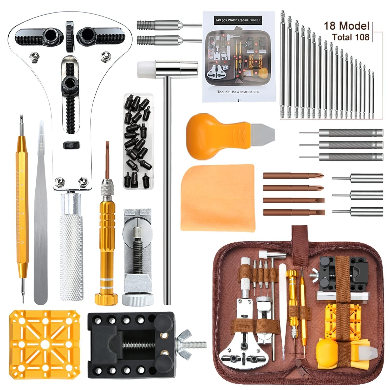 Professional Watch Repair Kit – Battery Replacement, Link Remover & Spring Bar T