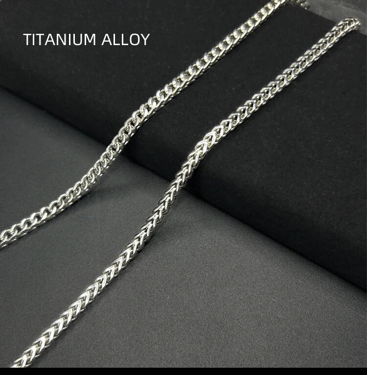 4mm TA1 Pure Titanium Keel Chain Necklace Men Positive and Negative Anti-Allergy
