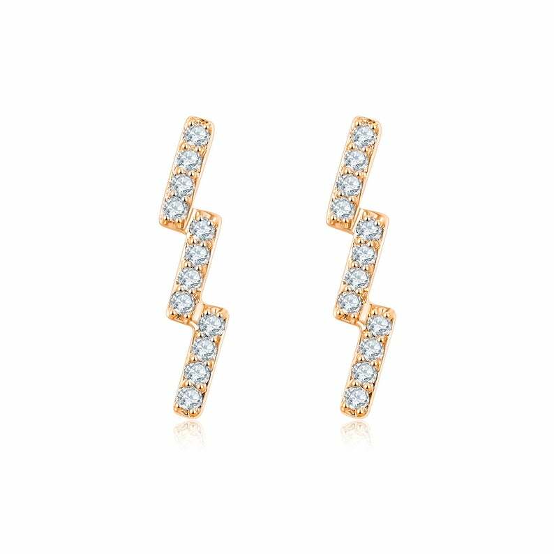 1.2ct Lab-Created Moissanite Geometric Minimal Stud Earrings White Gold Plated