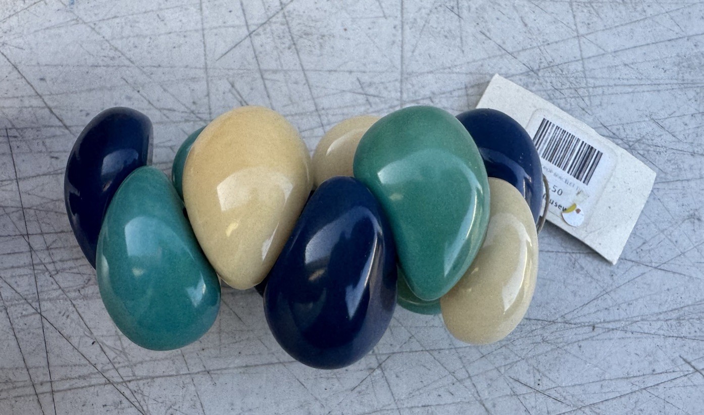 Organic Tagua Nut, Acai Seeds Bracelet Teardrop Handmade Ecuador Jewelry
