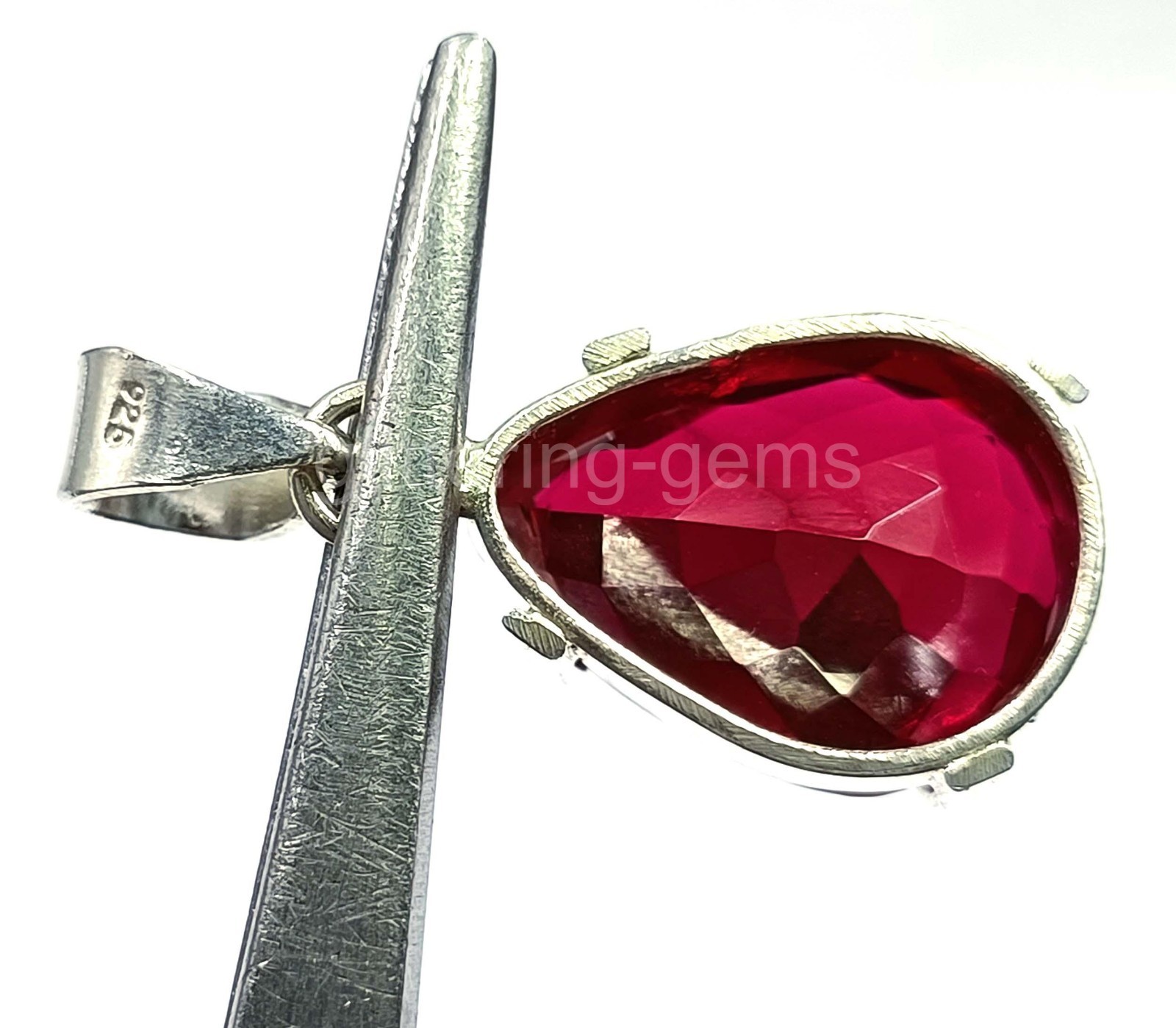 32.5 Ct Natural Red Ruby Pendant Pear Cut IGL Certified Loose Gemstone 5JSS