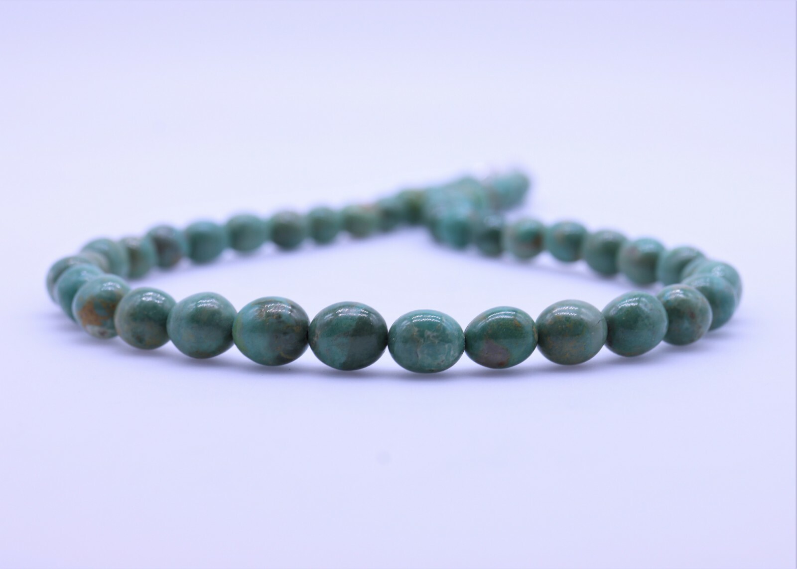 Kingman Arizona Olive Green Turquoise Beaded Gemstone Southwestern Boho Necklace