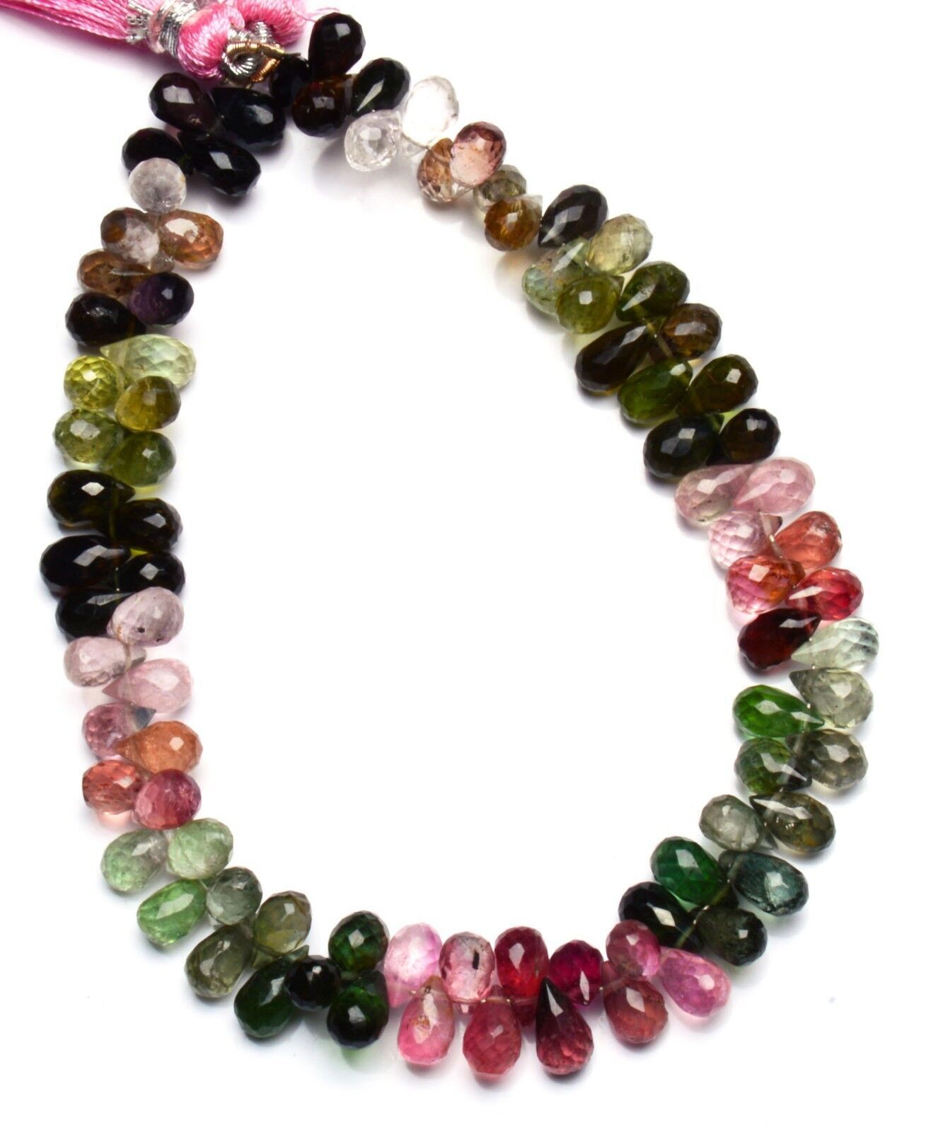 Natural Gem Multi Color Tourmaline 7x5MM Approx Faceted Teardrop Shape Beads 8″