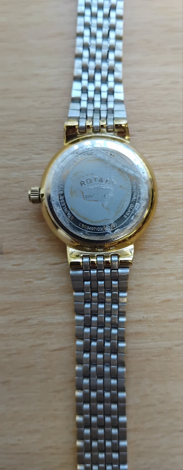 Rotary LB03497/03 Two Toned Self Adjust Strap Watch and Bracelet 2 Piece Set