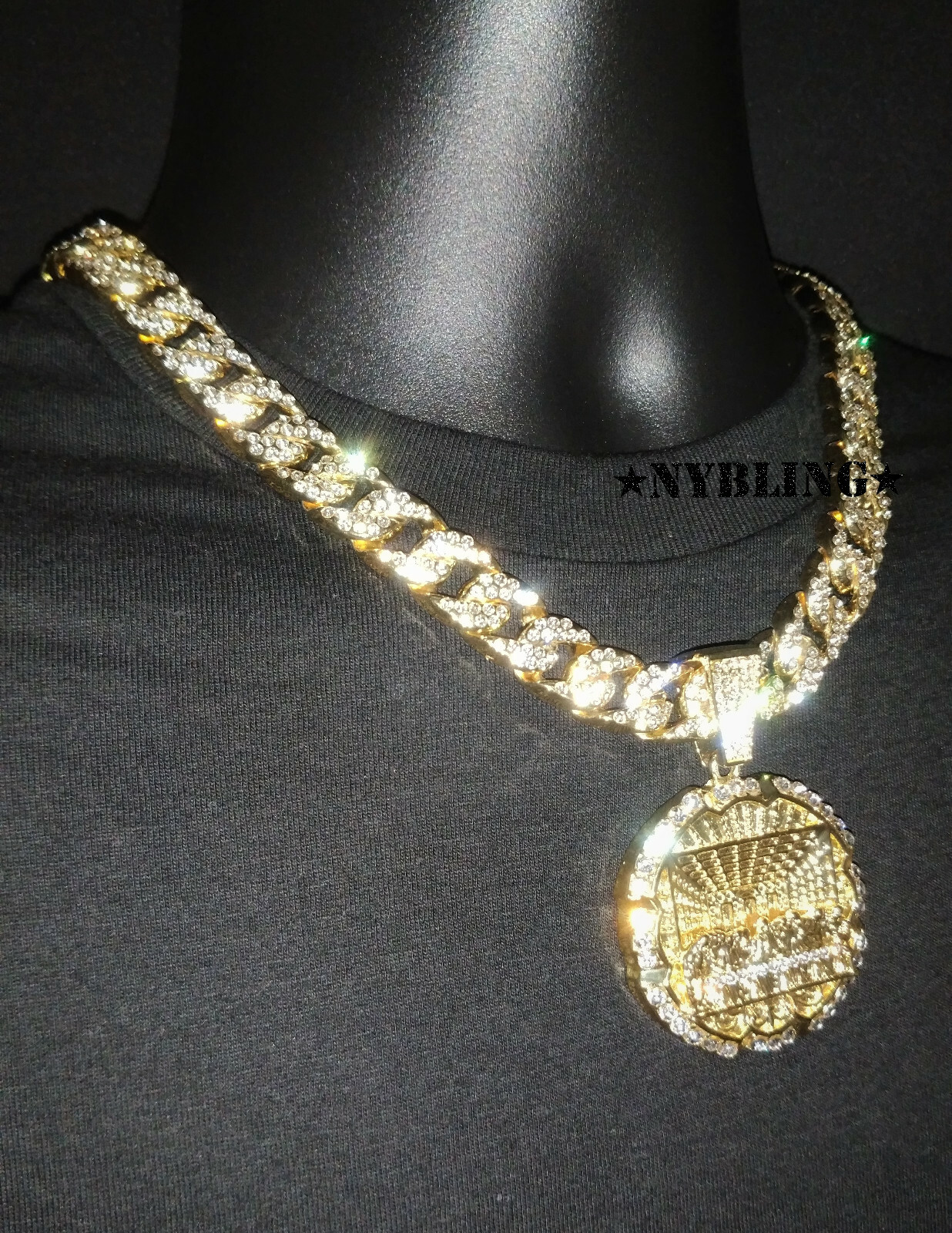 XL Last Supper Pendant with Miami Cuban Link Chain Necklace Plated CZ Jewelry
