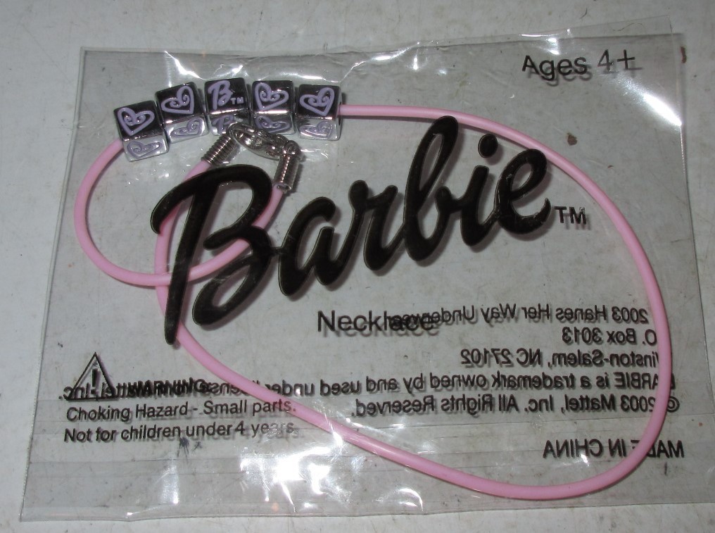 Barbie Necklace Pink 13″ Beads New Party Favor Girls Trinket Cute Play Jewelry
