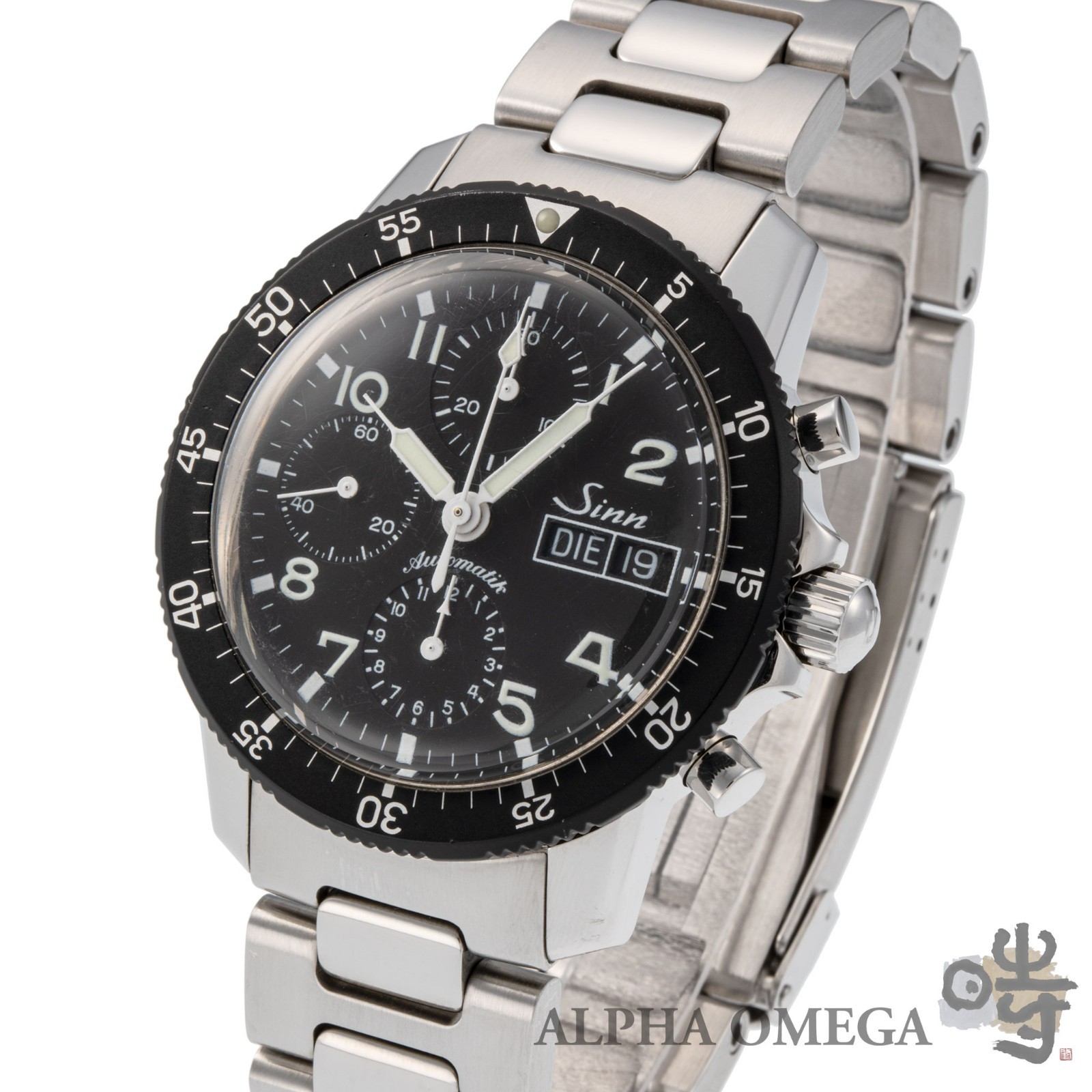 Sinn 103 B Auto Pilot Chronograph Black Dial Automatic Steel 41mm Mens Watch