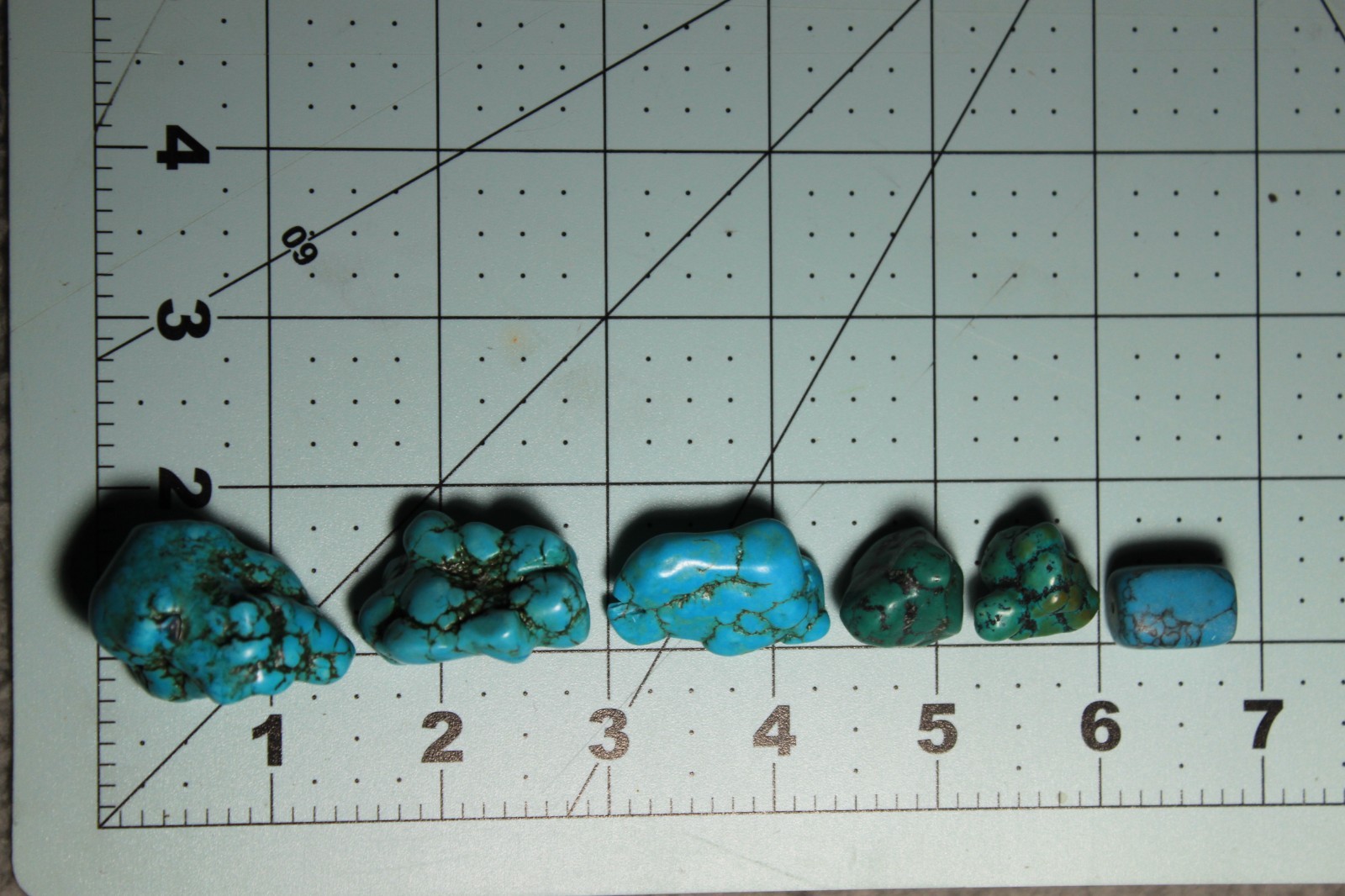 Natural Turquoise Nugget Bead Lot of 6 Chunky Stone Focal Jewelry Approx 20-40mm