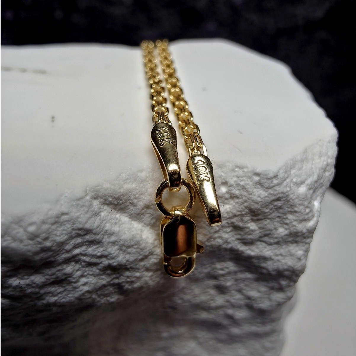 Solid 10k Yellow Gold 1.6mm Bizmark Dainty Bracelet 7.5 Inches