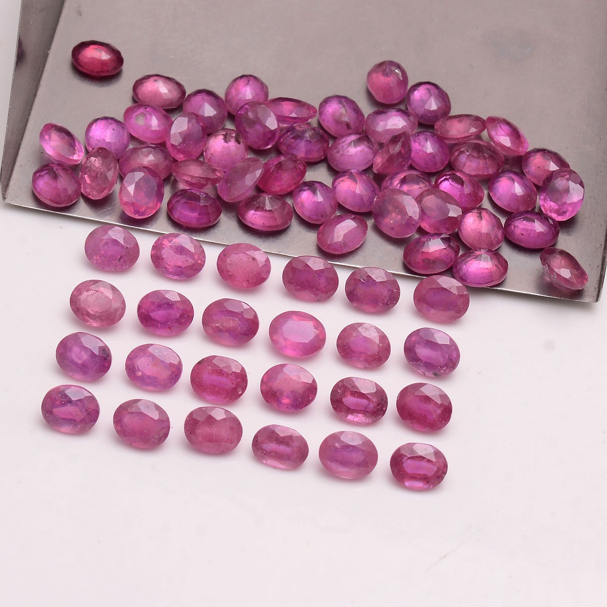 Royal Red~ Lot 23 Pcs Natural Ruby Mozambique 5mmx4mm Oval Cut Loose Gemstones