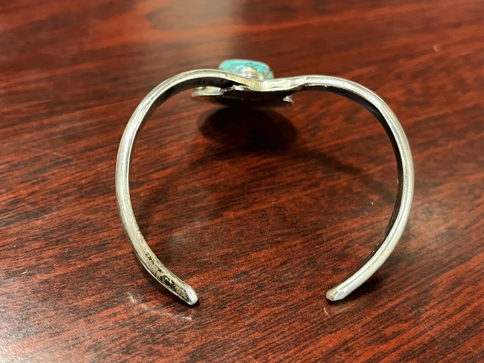 Native American Sterling Silver Turquoise Cuff Bracelet 6.25″ 25.0 Grams