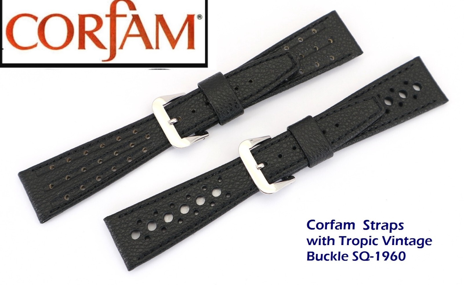 Genuine CorfaM® Straps Bands for Vintage & Reissue Omega Watches & Chronographs.