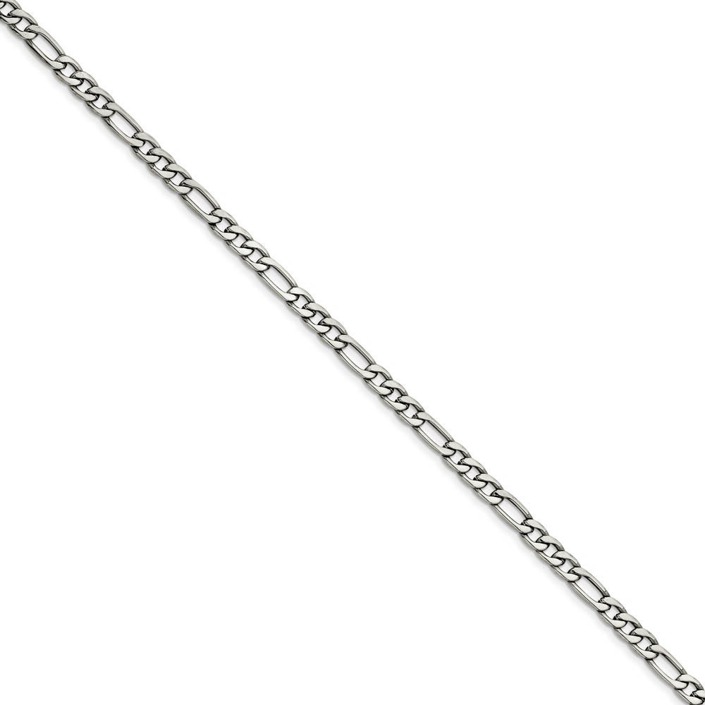 Men’s 6.3mm Stainless Steel Figaro Chain Bracelet, 8 Inch C9103-8