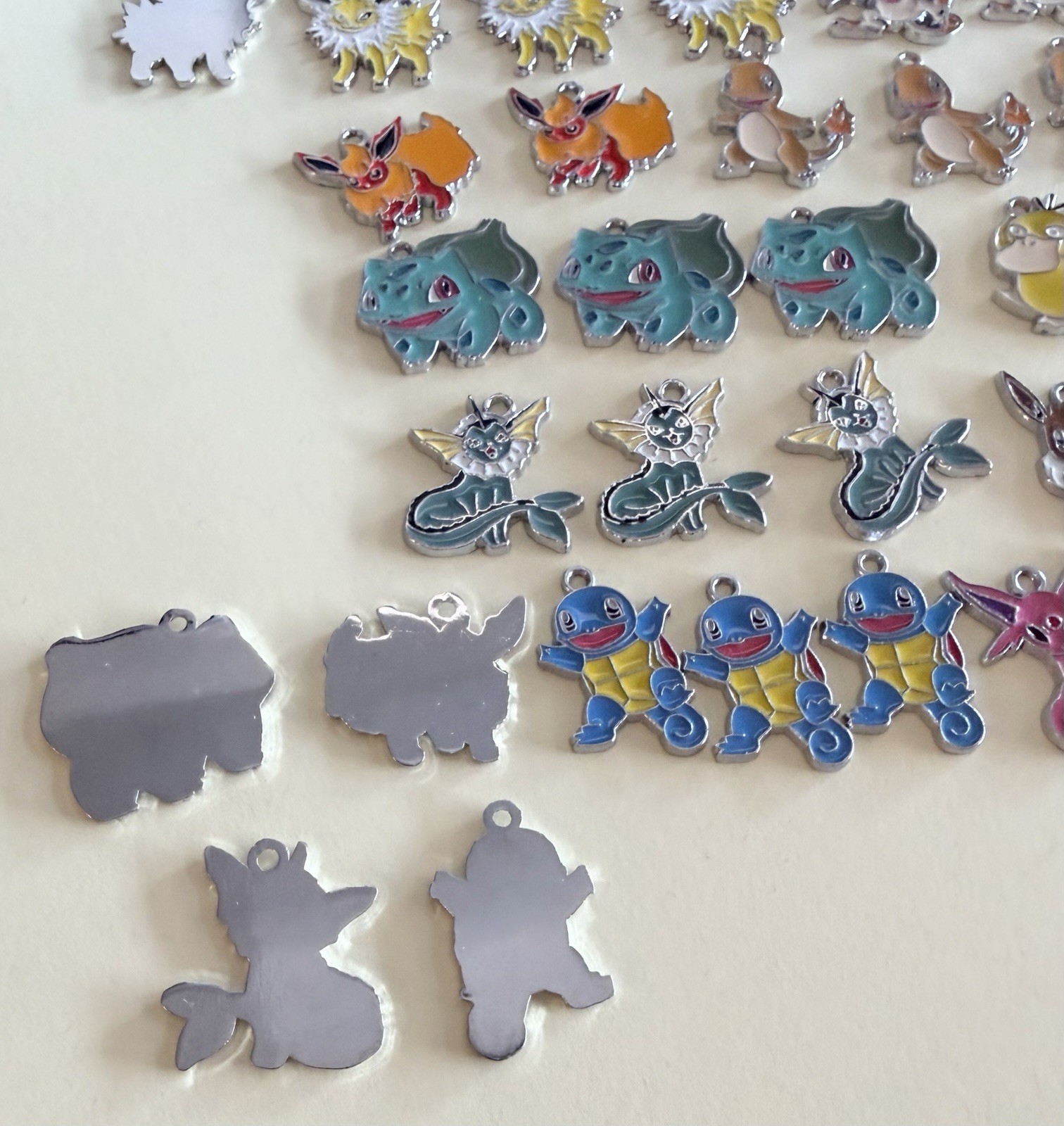 Lot Of 40 Japanese Anime Cartoon Video Game Character Enamel Necklace Charms