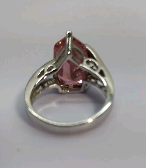 Premier Designs Jewelry Pink Ice Paradise Ring Sz 5¼ Silver Tone Chunky Look
