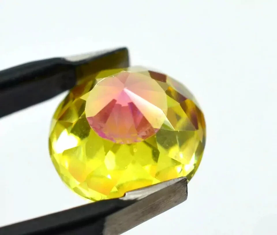 10 CT Natural Bi- Color Pitambari Sapphire Round Cut Loose Certified Gemstone