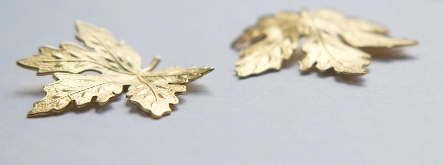 Raw Brass Maple Leaf Stampings mtl316A