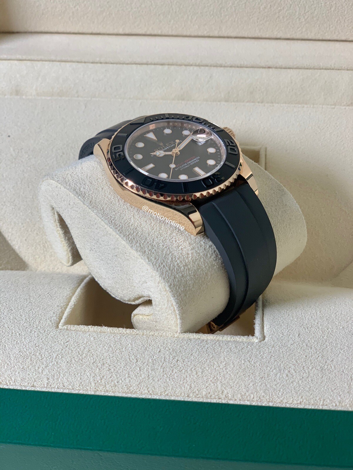 Rolex 268655 Yacht-Master 37mm Everose Gold & Black Ceramic on OysterFlex