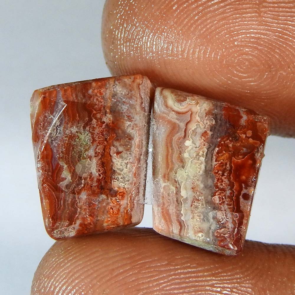 13.50Cts100%Natural Crazy Lace Agate Fancy pair Cabochon Loose Gemstone