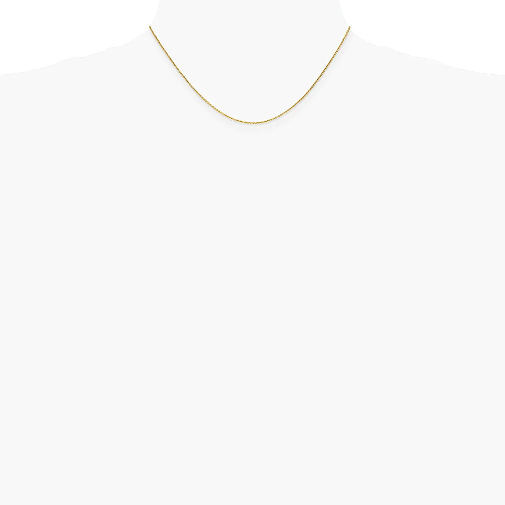 14K Yellow Gold 1mm Round Open Link Cable Chain Necklace 14″-30″