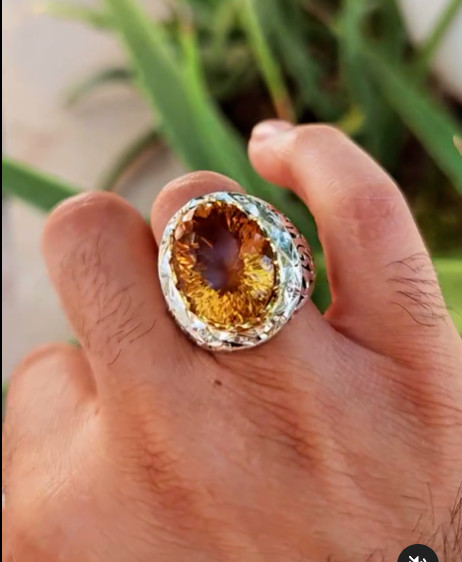 Natural Citrine Sterling Silver Ring – Elegant November Birthstone Jewelry